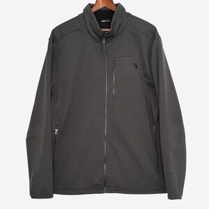 The North Face TNF Soft Shell Full Zip Jacket Mens 2XL XXL Gray Windwall Pockets
